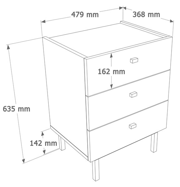Hanah Home Éjjeliszekrény Homok Tölgy Luke - LK2-CS