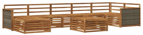 Kültéri kanapé szett 8 pcs Természetes