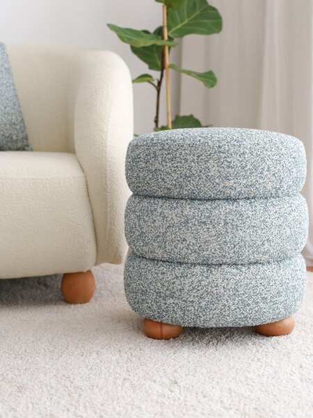 Atelier Del Sofa Puff Kékes Szürke Boumy Fa - Kék