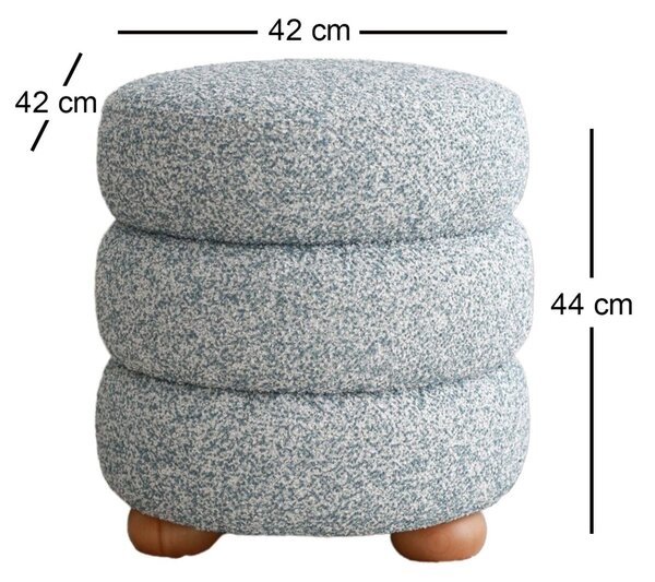 Atelier Del Sofa Puff Kékes Szürke Boumy Fa - Kék