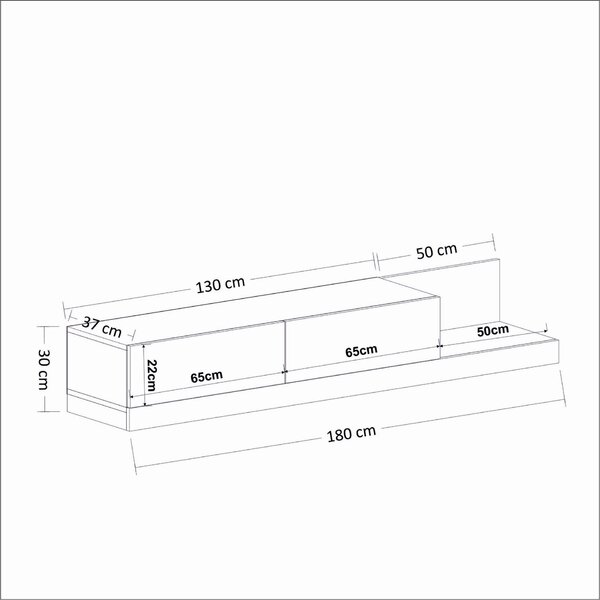 Hanah Home TV állvány Gordion Marble Anthracite Major - Gordion Marble, Anthracite