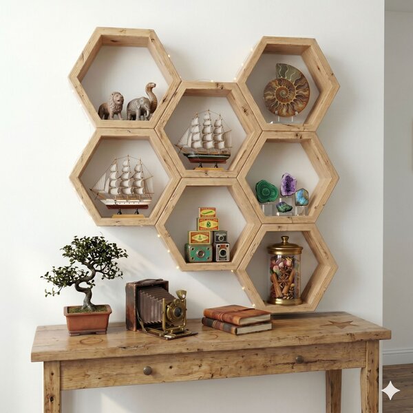 Hanah Home Decorative Wooden Wall Shelf Wooden Raf361