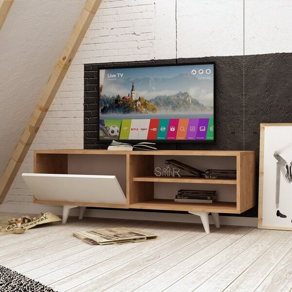 Hanah Home Maku TV állvány tölgy és fehér színben