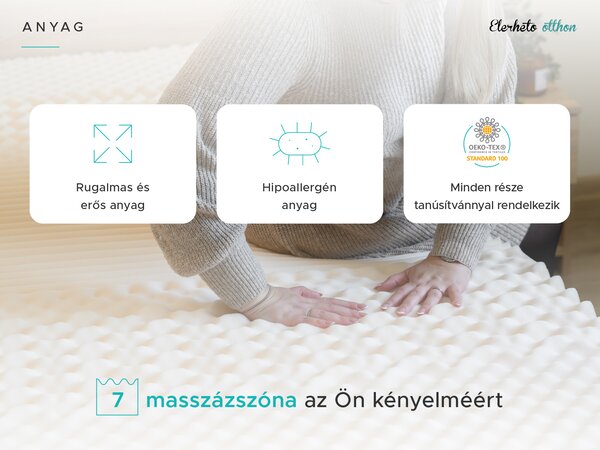 Kókusz matrac COCO MAXI 20 cm 80 x 200 cm Matracvédő: Matracvédő nélkül