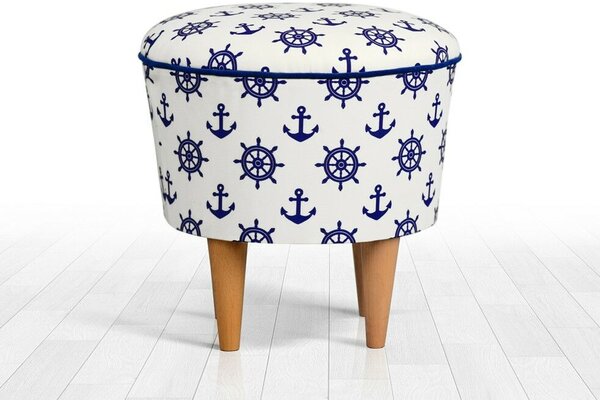 Atelier Del Sofa Cunda puff - kék-fehér