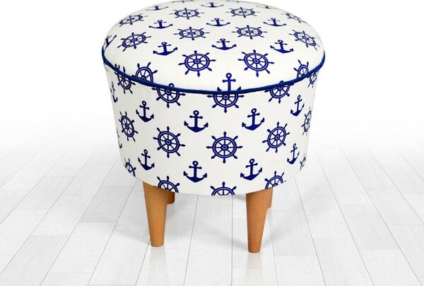 Atelier Del Sofa Cunda puff - kék-fehér