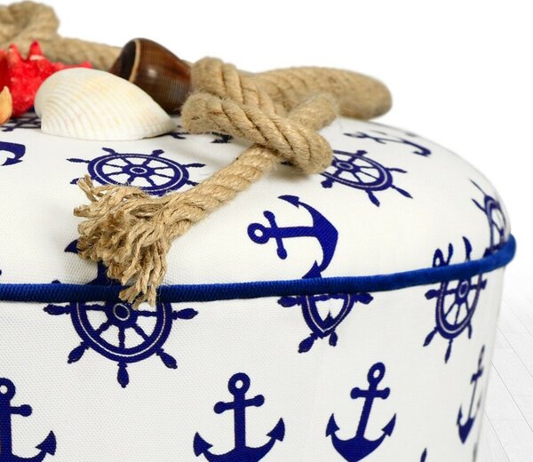 Atelier Del Sofa Cunda puff - kék-fehér