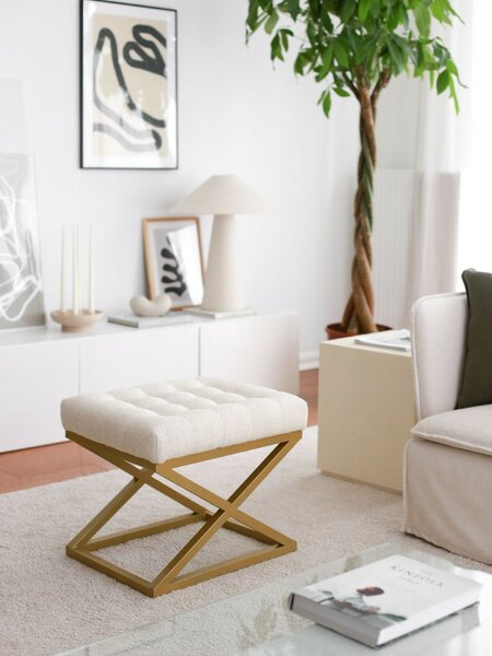 Atelier Del Sofa Altin Capraz puff, krémszínű