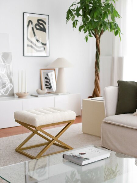 Atelier Del Sofa Altin Capraz puff, krémszínű