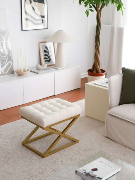 Atelier Del Sofa Altin Capraz puff, krémszínű