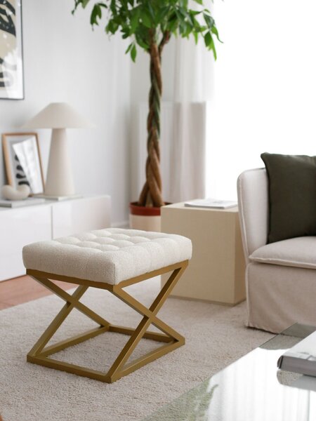 Atelier Del Sofa Altin Capraz puff, krémszínű