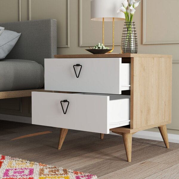 Hanah Home Éjjeliszekrény tölgy/fehér Versa-Ce 3636
