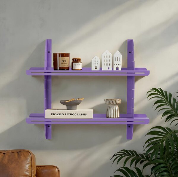 Hanah Home Dekoratív fém fali polc lila Vlnt126R4005