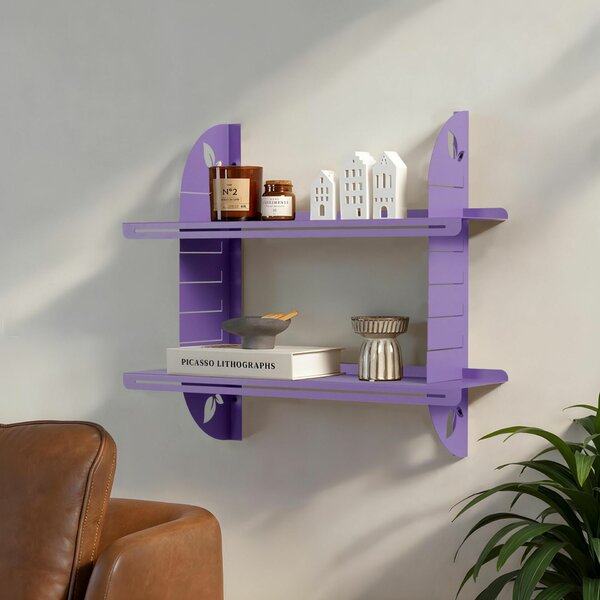 Hanah Home Dekoratív fém fali polc lila Vlnt126R4005