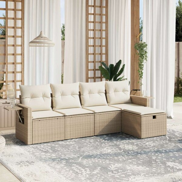 VidaXL Polyrattan Kerti Ülőgarnitúra - 5 részes - Bézs