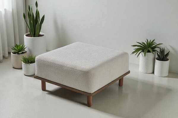Atelier Del Sofa Puff Fehér Pia - Fehér