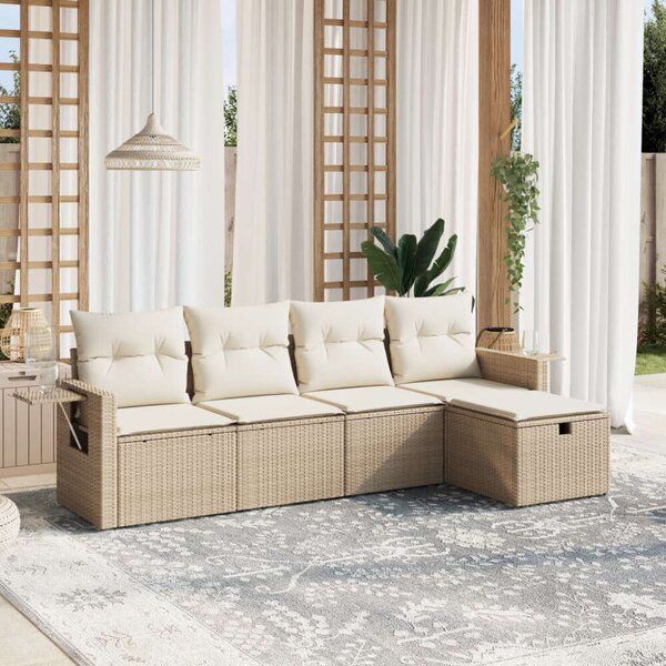 VidaXL Polyrattan Kerti Ülőgarnitúra - 5 részes - Bézs