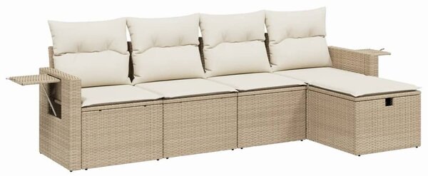 VidaXL Polyrattan Kerti Ülőgarnitúra - 5 részes - Bézs