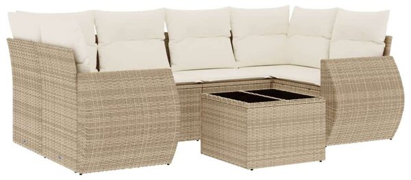 VidaXL Polyrattan Kerti Ülőgarnitúra - 7 részes, Bézs