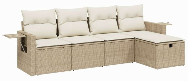 VidaXL Polyrattan Kerti Ülőgarnitúra - 5 részes - Bézs