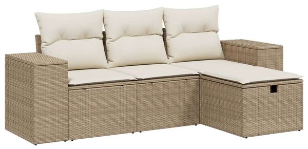 VidaXL Polyrattan Kerti Ülőgarnitúra - 4 részes - Bézs