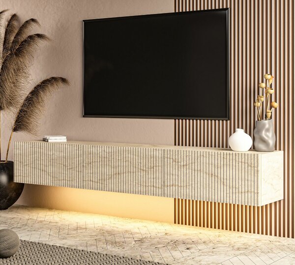 Hanah Home TV Stand Travertine Ada - Travertine