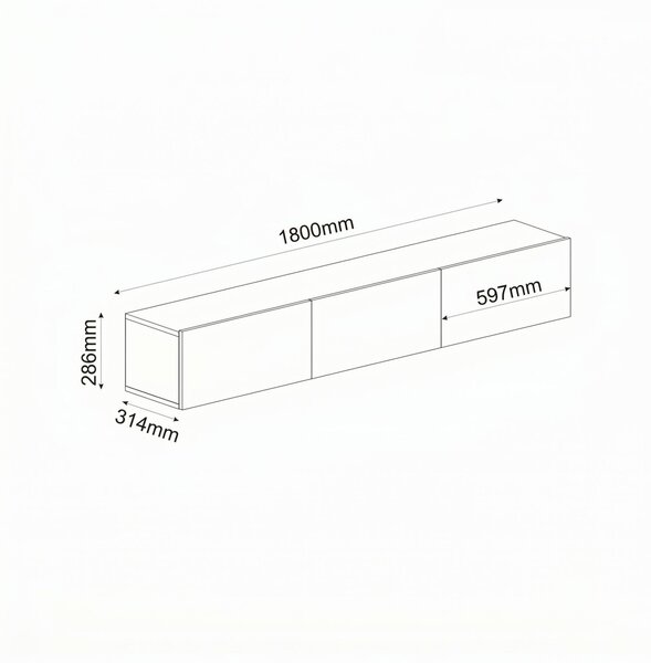 Hanah Home TV Stand White Ada - White