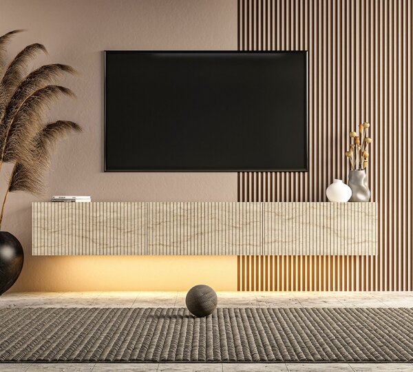 Hanah Home TV Stand Travertine Ada - Travertine
