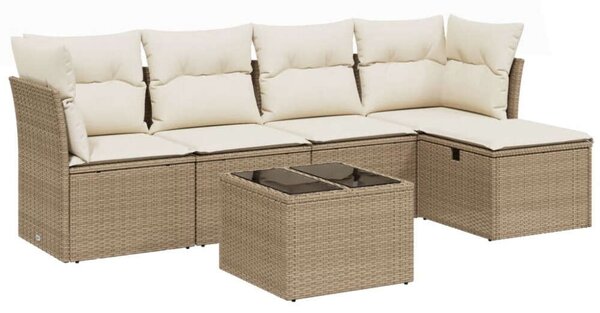 VidaXL Polyrattan Kerti Ülőgarnitúra - 6 részes - Bézs