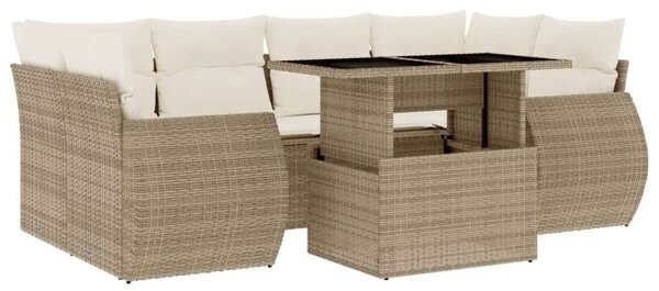 VidaXL Polyrattan Kerti Ülőgarnitúra - 7 részes - Bézs