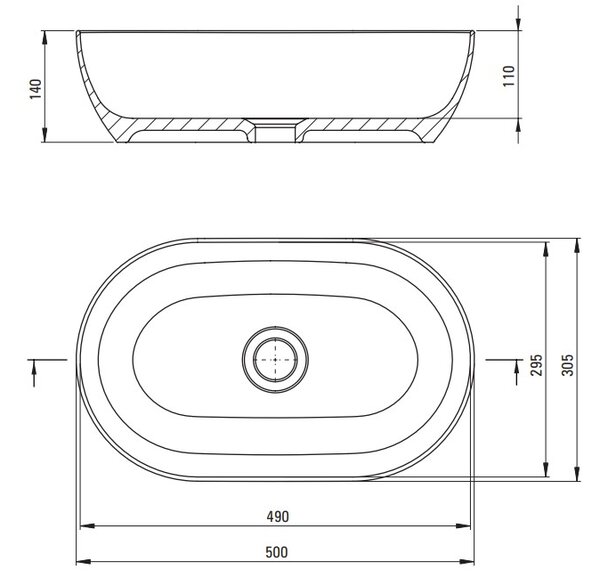 Deante Peonia, kerámia munkalap mosogató 500x305x140 mm, fehér fényes, DEA-CDE_6U5S