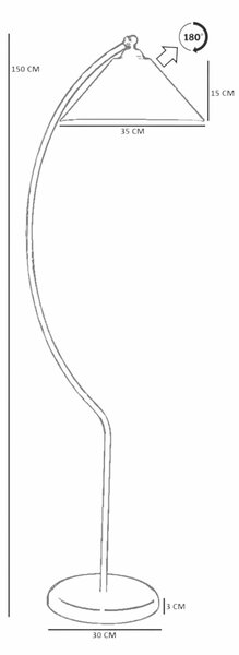 Opviq Floor Lamp Black 8951-2