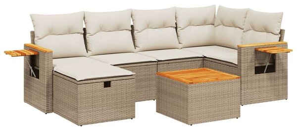 VidaXL Polyrattan Kerti Ülőgarnitúra - 7 részes - Bézs