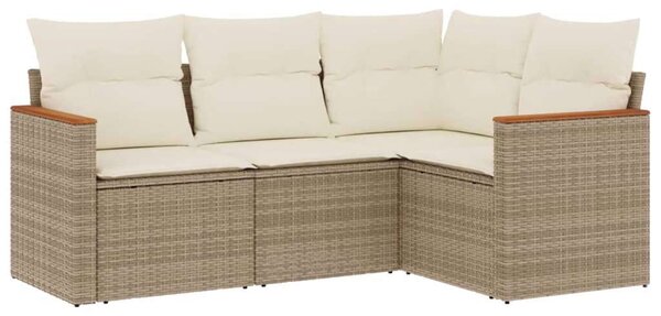 VidaXL Polyrattan Kerti Ülőgarnitúra - 4 részes - Bézs