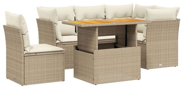 VidaXL Polyrattan Kerti Ülőgarnitúra - 5 részes - Bézs
