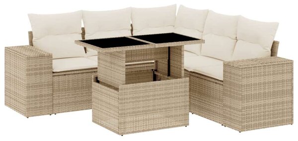 VidaXL Polyrattan Kerti Ülőgarnitúra - 6 részes - Bézs