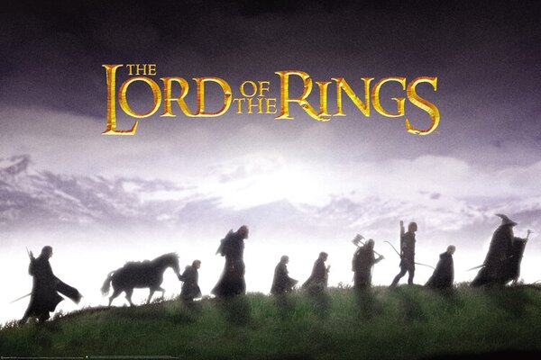 Művészi plakát Lord of the Rings - Group, (40 x 26.7 cm)