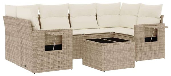 VidaXL Polyrattan Kerti Ülőgarnitúra - 7 részes - Bézs
