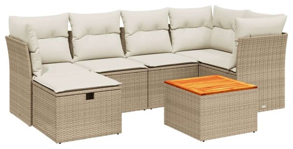VidaXL Polyrattan Kerti Ülőgarnitúra - 7 részes - Bézs