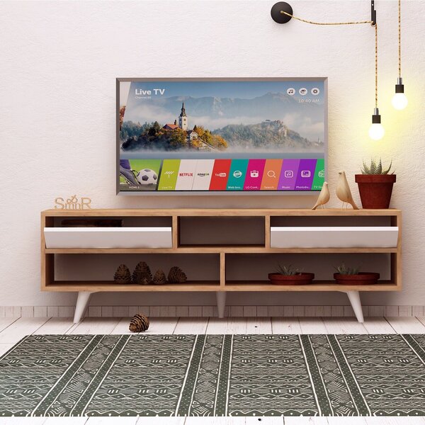 Hanah Home Glasgow TV állvány, tölgy/fehér