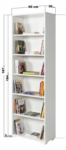 Hanah Home Könyvespolc Fehér Evm 8124