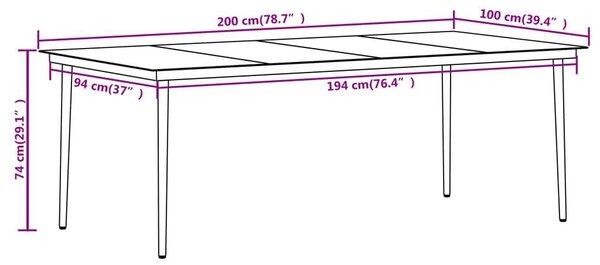 7-részes polyrattan és üveg kerti étkezőgarnitúra párnákkal