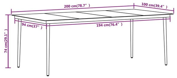 7-részes polyrattan és üveg kerti étkezőgarnitúra párnákkal
