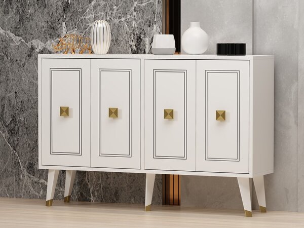 Hanah Home konzolasztal WhiteGold Hartın - Fehér, Arany