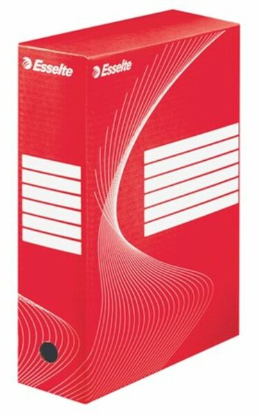 Archiválódoboz, A4, 100 mm, karton, ESSELTE Boxycolor, piros (E128422)