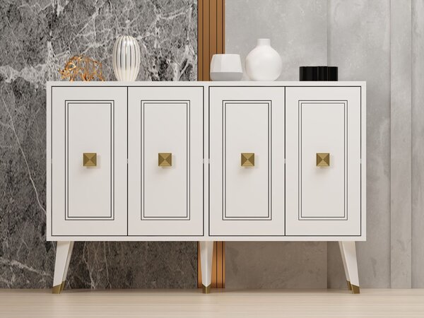 Hanah Home konzolasztal WhiteGold Hartın - Fehér, Arany