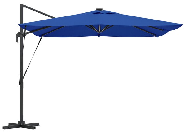 Cantilever Roma Napernyő LED lámpákkal, azúrkék – 286 x 285 x 270 cm, alumínium
