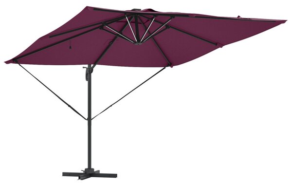 Napernyő LED -es lámpákkal Bordeaux piros 286 x 284 x 270 cm