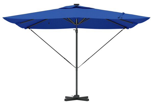 Cantilever Roma Napernyő LED lámpákkal, azúrkék – 286 x 285 x 270 cm, alumínium