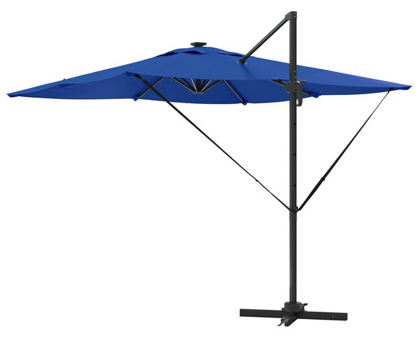 Cantilever Roma Napernyő LED lámpákkal, azúrkék – 286 x 285 x 270 cm, alumínium
